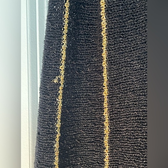 Vintage Casual Corner Black with Gold Metallic Strips Long Sleeve Shirt - Picture 10 of 14